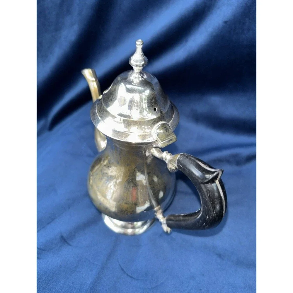 3-Piece Silverplate Tea/Coffee Set Teapot Coffee Pot Lidded Sugar Bowl Black